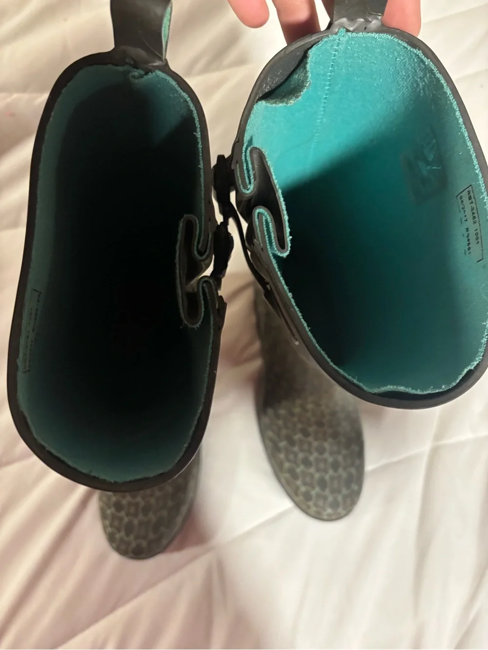 Capelli Women's Rain Boots Size 8 green and gray